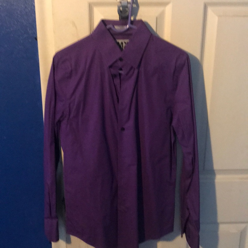 Purple fitted dress shirt